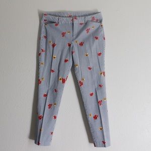 Blue Pinstripe and Floral Old Navy Slacks